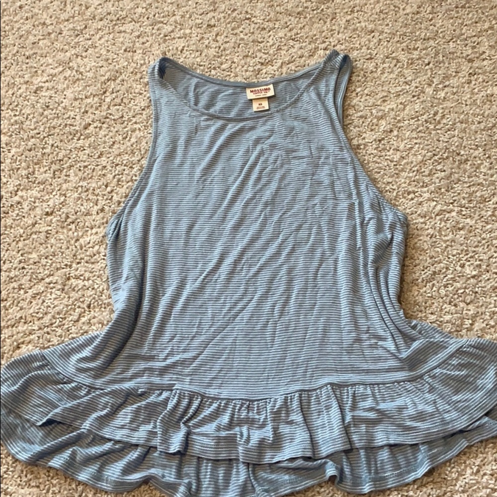 white and blue striped flowy tank!